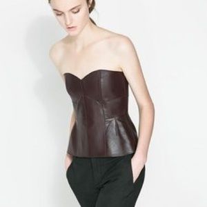 Zara Leather Zip Bustier